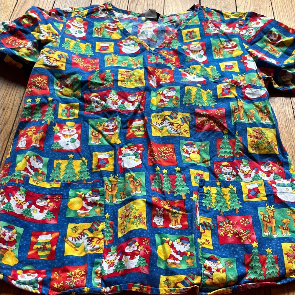 Barco Uniforms Colorful Holiday Scrub Top